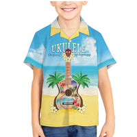 Hawaiian Ukulele Family Matching Mermaid Dress and Hawaiian Shirt Sound Of Happiness LT05 Son's Shirt Colorful - Polynesian Pride