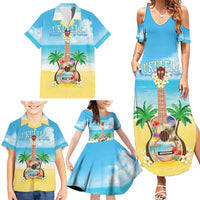 Hawaiian Ukulele Family Matching Summer Maxi Dress and Hawaiian Shirt Sound Of Happiness LT05 - Polynesian Pride
