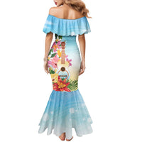 National Ukulele Day Family Matching Mermaid Dress and Hawaiian Shirt Tropical Vibe
