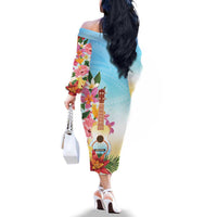 National Ukulele Day Family Matching Off The Shoulder Long Sleeve Dress and Hawaiian Shirt Tropical Vibe LT05 - Polynesian Pride