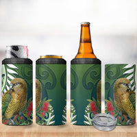 New Zealand Kea Bird 4 in 1 Can Cooler Tumbler With Maori Koru Fern - Polynesian Pride
