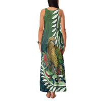 New Zealand Kea Bird Family Matching Tank Maxi Dress and Hawaiian Shirt With Maori Koru Fern LT05 - Polynesian Pride