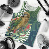 New Zealand Kea Bird Men Tank Top With Maori Koru Fern - Polynesian Pride