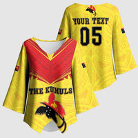 Papua New Guinea Rugby Custom Kimono Sleeve Blouse Kumuls Heritage