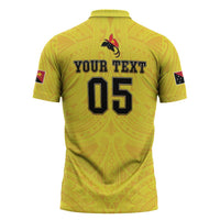 Papua New Guinea Rugby Custom Zipper Polo Shirt Kumuls Heritage