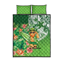 Aloha Hawaii St Patrick's Day Quilt Bed Set Polynesian Style