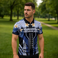 French Polynesia Tuamotu Archipelago Zipper Polo Shirt Polynesian Pattern Unique Style