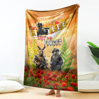 Australia And New Zealand ANZAC Day Blanket Kangaroo And Kiwi Bird Soldiers Lest We Forget