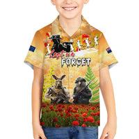 Australia And New Zealand ANZAC Day Hawaiian Shirt Kangaroo And Kiwi Bird Soldiers Lest We Forget LT05 - Polynesian Pride