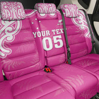 New Zealand Fern Women Rugby Custom Back Car Seat Cover Pink Maori Pattern
