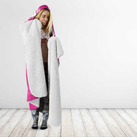 New Zealand Fern Women Rugby Custom Hooded Blanket Pink Maori Pattern