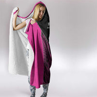 New Zealand Fern Rugby Hooded Blanket Pink Maori Pattern