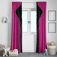 New Zealand Fern Rugby Window Curtain Pink Maori Pattern