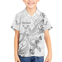 Personalised Brain Cancer Awareness Family Matching Long Sleeve Bodycon Dress and Hawaiian Shirt Ribbon Polynesian Pattern