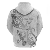 Personalised Brain Cancer Awareness Hoodie Ribbon Polynesian Pattern