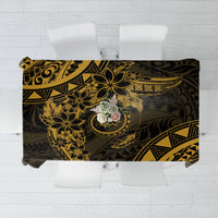 Polynesian Sunset Plumeria Tablecloth Gold Polynesian Tattoo