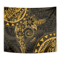 Polynesian Sunset Plumeria Tapestry Gold Polynesian Tattoo