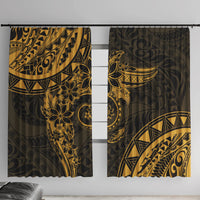 Polynesian Sunset Plumeria Window Curtain Gold Polynesian Tattoo