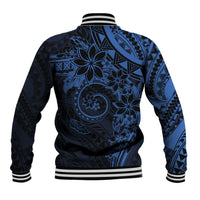 Polynesian Sunset Plumeria Baseball Jacket Navy Polynesian Tattoo