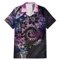 Polynesian Sunset Plumeria Family Matching Mermaid Dress and Hawaiian Shirt Galaxy Polynesian Tattoo LT05 Dad's Shirt - Short Sleeve Galaxy - Polynesian Pride