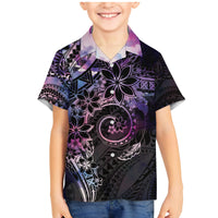 Polynesian Sunset Plumeria Family Matching Mermaid Dress and Hawaiian Shirt Galaxy Polynesian Tattoo LT05 Son's Shirt Galaxy - Polynesian Pride