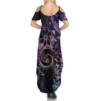 Polynesian Sunset Plumeria Family Matching Summer Maxi Dress and Hawaiian Shirt Galaxy Polynesian Tattoo