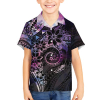Polynesian Sunset Plumeria Family Matching Tank Maxi Dress and Hawaiian Shirt Galaxy Polynesian Tattoo