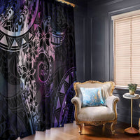 Polynesian Sunset Plumeria Window Curtain Galaxy Polynesian Tattoo