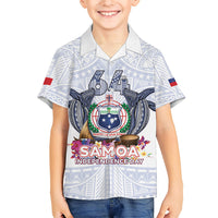 Samoa Independence Day Family Matching Off The Shoulder Long Sleeve Dress and Hawaiian Shirt Samoa United For A New Beginning