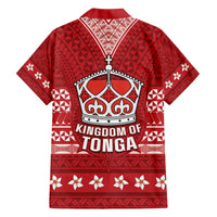 Tonga King Tupou VI Day Family Matching Off The Shoulder Long Sleeve Dress and Hawaiian Shirt Traditional Tongan Kupesi Pattern LT05 - Polynesian Pride