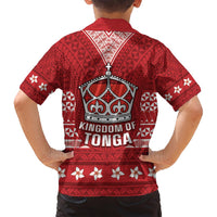 Tonga King Tupou VI Day Family Matching Off Shoulder Short Dress and Hawaiian Shirt Traditional Tongan Kupesi Pattern LT05 - Polynesian Pride