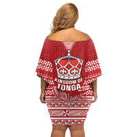 Tonga King Tupou VI Day Family Matching Off Shoulder Short Dress and Hawaiian Shirt Traditional Tongan Kupesi Pattern LT05 - Polynesian Pride