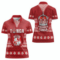 Tonga King Tupou VI Day Women Polo Shirt Traditional Tongan Kupesi Pattern LT05 - Polynesian Pride
