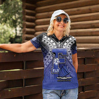 Custom Fiji Drua Women Polo Shirt Fijian Tapa Pattern