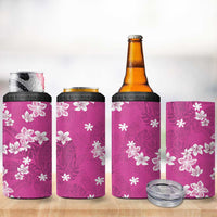 Hawaii Monstera Deliciosa 4 in 1 Can Cooler Tumbler Pink Plumeria Polynesian Pattern LT05 - Polynesian Pride