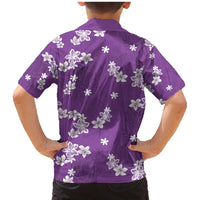 Hawaii Monstera Deliciosa Family Matching Mermaid Dress and Hawaiian Shirt Purple Plumeria Polynesian Pattern LT05 - Polynesian Pride