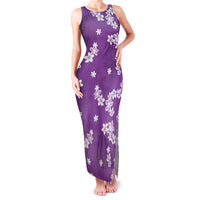 Hawaii Monstera Deliciosa Family Matching Tank Maxi Dress and Hawaiian Shirt Purple Plumeria Polynesian Pattern LT05 Mom's Dress Purple - Polynesian Pride