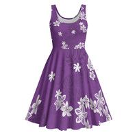 Hawaii Monstera Deliciosa Midi Dress Purple Plumeria Polynesian Pattern LT05 Purple - Polynesian Pride