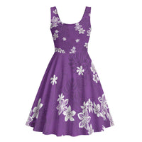 Hawaii Monstera Deliciosa Midi Dress Purple Plumeria Polynesian Pattern LT05 - Polynesian Pride