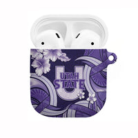 Utah State Polynesian Heritage AirPods Case Floral Tribal Pattern Tropical Flowers LT05 Purple - Polynesian Pride