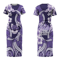 Utah State Polynesian Heritage Couples Matching Short Sleeve Bodycon Dress and Hawaiian Shirt Floral Tribal Pattern Tropical Flowers LT05 - Polynesian Pride