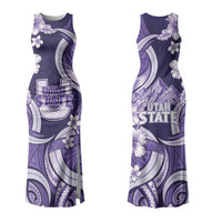Utah State Polynesian Heritage Couples Matching Tank Maxi Dress and Hawaiian Shirt Floral Tribal Pattern Tropical Flowers LT05 - Polynesian Pride
