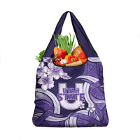 Utah State Polynesian Heritage Grocery Bag Floral Tribal Pattern Tropical Flowers LT05 1-pack One Size Purple - Polynesian Pride