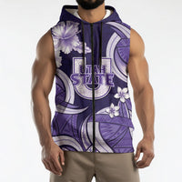 Utah State Polynesian Heritage Sleeveless Zip Hoodie Floral Tribal Pattern Tropical Flowers LT05 - Polynesian Pride