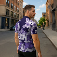 Utah State Polynesian Heritage Zipper Polo Shirt Floral Tribal Pattern Tropical Flowers LT05 - Polynesian Pride