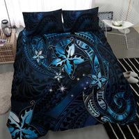Hawaii Makahiki Season Bedding Set Floral Tribal Tattoo Blue Galaxy LT05 - Polynesian Pride