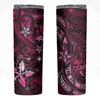 Hawaii Makahiki Season Skinny Tumbler Floral Tribal Tattoo Pink Galaxy LT05 Pink - Polynesian Pride