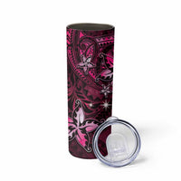 Hawaii Makahiki Season Skinny Tumbler Floral Tribal Tattoo Pink Galaxy LT05 - Polynesian Pride