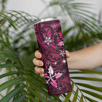 Hawaii Makahiki Season Skinny Tumbler Floral Tribal Tattoo Pink Galaxy LT05 - Polynesian Pride