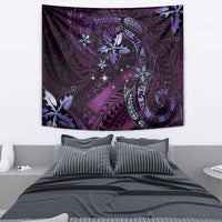 Hawaii Makahiki Season Tapestry Floral Tribal Tattoo Purple Galaxy